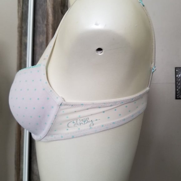 La Senza White Bra With Blue Polka Dots ~Like New~ - Picture 2 of 4